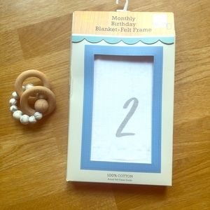 Modern Baby Monthly Birthday Blanket + Felt Frame